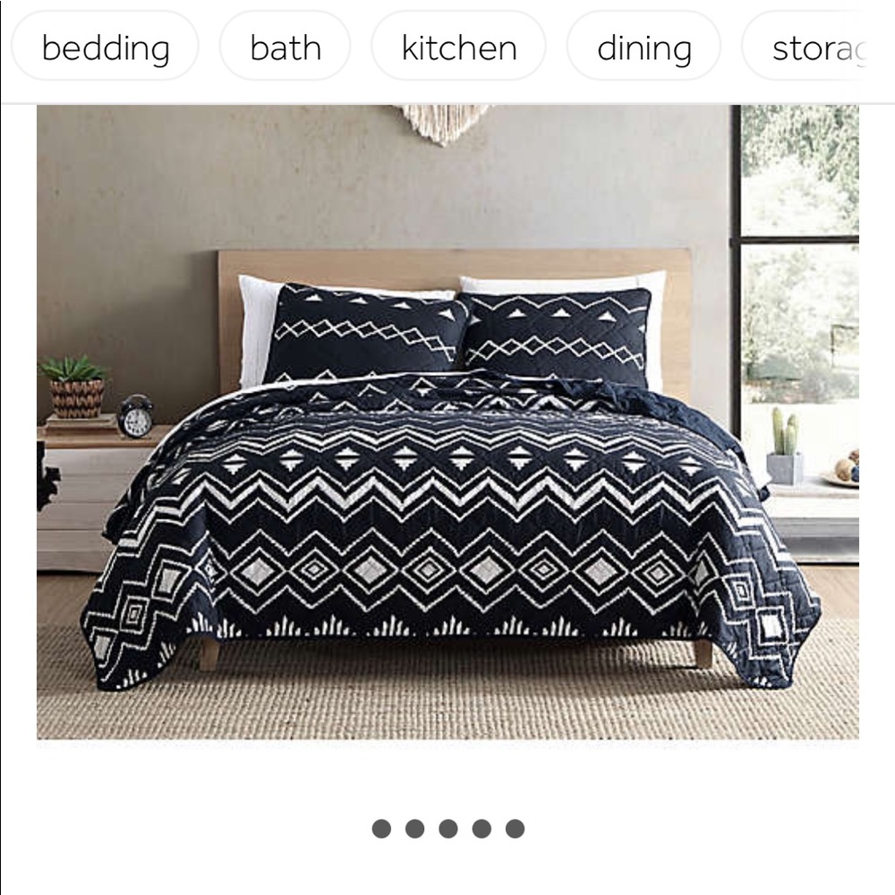 Boho black and white comforter set. Still in box.